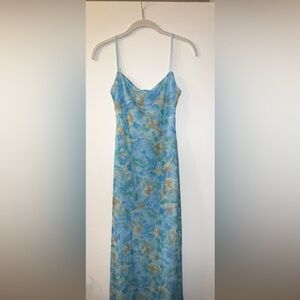 Zara Blue Maxi Dress Pleated